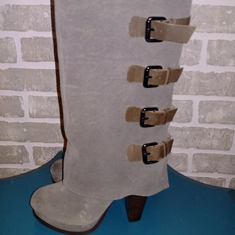 Gray Suede & leather boots by REPORT Sz 6.5